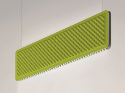 Professional Screens - EGGBOARD BAFFLE - Fabric acoustic baffles with Integrated Lighting _ Artemide | finishes for Interior Design Projects