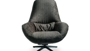 MOMO LOUNGE - Swivel fabric armchair with 4-spoke base with armrests - Armchair by Christine Kröncke Interior Design