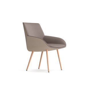 Noom 10 two-colour with wooden legs - Armchair by ACTIU