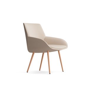 Noom 10 with wooden legs - Armchair by ACTIU