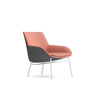 Noom 10 two-colour with white metal legs - Armchair by ACTIU