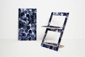 Fläpps Folding Chair - Bubbles Indigo - Pattern Studio - Chair by Ambivalenz