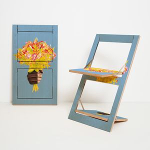 Fläpps Folding Chair - Messerblumen (on birch) - Chair by Ambivalenz