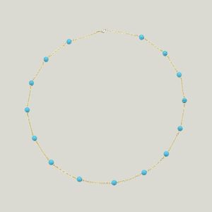 Italian Turquoise and Gold Chain Necklace - Accessories by Abchome