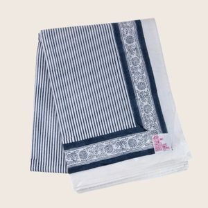 Indigo Stripes Flat Sheet - Accessories by Abchome