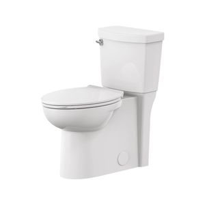 Clean 1.28 GPF Left Trip Lever Chair Height Elongated-Front 12-in. Rough-In Toilet with Seat - Toilet seat by American Standard