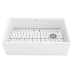 Avery 33 x 20-Inch Fine Fireclay Undermount or Flush Mount Single Bowl Apron Front Kitchen Sink - Toilet seat by American Standard
