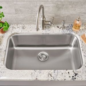 Portsmouth 30 x 18-Inch Stainless Steel Undermount Single-Bowl Kitchen Sink - Toilet seat by American Standard