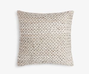 Large Square Light Grey Knit Cushion - Accessories by Tetrad