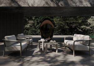 LORVAIN-silver 2 SEATER LOUNGE SET - Side table by SNOC