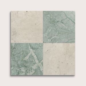Chateau Grey & Mint Green 12x12 Limestone & Marble | Honed - Checkerboard Bundle - Floor tile-stone by Riad Tile