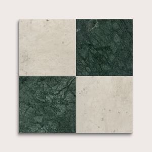 Chateau Grey & Monte Verde 12x12 Limestone & Marble | Honed - Checkerboard Bundle - Floor tile-stone by Riad Tile