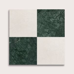 French Linen & Monte Verde 12x12 Limestone & Marble | Honed - Checkerboard Bundle - Floor tile-stone by Riad Tile
