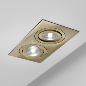 Faretto SQUARE x2 - basculante - Ottone - Ceiling lamp by Amarcords