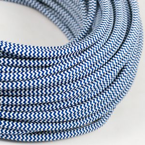 Seta ZIG ZAG blu - Tondo - 3x0,75mm - Ceiling lamp by Amarcords