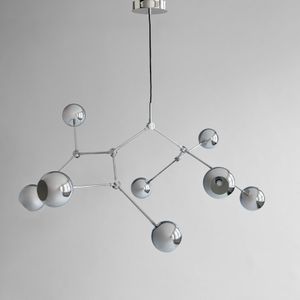 Drop Chandelier Globe - Chrome (5m) - Ceiling lamp by 101 copenhagen