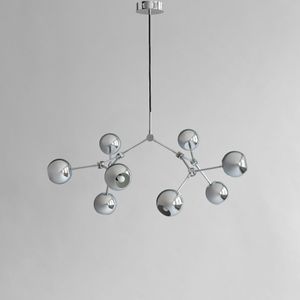 Drop Chandelier Globe, Mini - Chrome (5m) - Ceiling lamp by 101 copenhagen