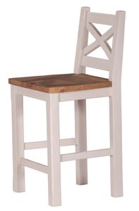 Byron Cross Back Breakfast Stool With Trestle Legs - Stool by 1825 srl