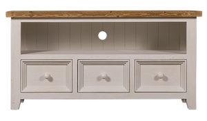 Byron Rustic Tawny Stain And Ivory Washed Small TV Unit - Cabinet by 1825 srl