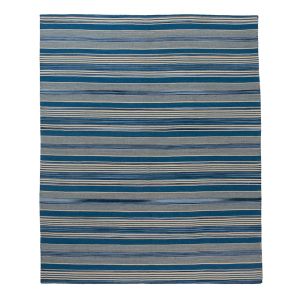 Blue Flatweave Wool Rug - Rug by Abchome