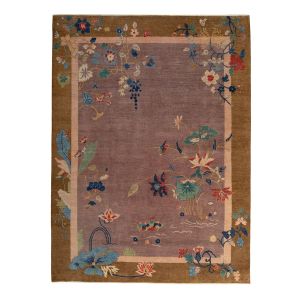 Purple Traditional Art Deco Rug - Rug by Abchome