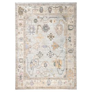 Blue Traditional Oushak Silk Rug - Rug by Abchome
