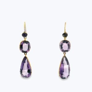 Victorian Amethyst Drop Earrings - Accessories by Abchome