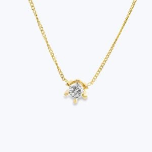 Gold & Diamond Solitaire Pendant Necklace - Accessories by Abchome