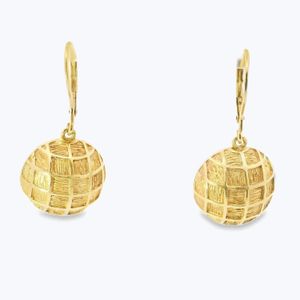 Gold Texured Dangle Verdura Earrings - Accessories by Abchome