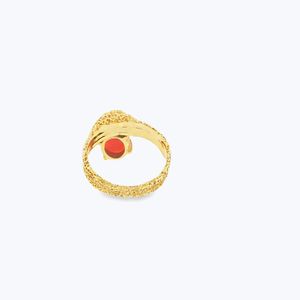 French 1970s Textured Coral Ring - Accessories by Abchome