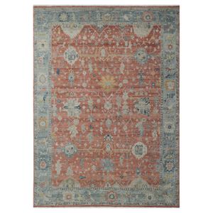 Rust Blue Antique Revival Wool Rug - 8'10" x 12'1" - Rug by Abchome