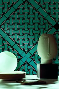 BAMBOO / Art. geometrico-Light blue - Wallpaper by AGENA