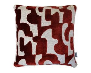 CUSHION DECOUPÉ VELVET LINEN TERRACOTTA 50×50 P - Styling by Aldeco