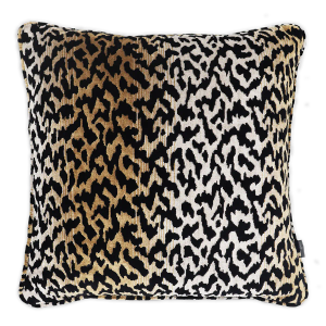 CUSHION SAUVAGE VELVET Nature sur Noir 50X50 P - Styling by Aldeco