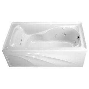 Cadet 60 x 32-Inch Integral Apron Bathtub Left-Hand Outlet With Hydromassage System - Bathtub by American Standard