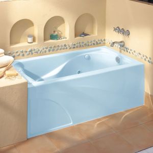 Cadet 60 x 32-Inch Integral Apron Bathtub Right-Hand Outlet With EverClean Hydromassage System - Bathtub by American Standard