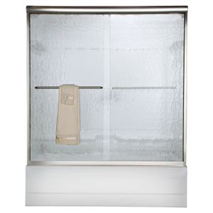 Euro 60 x 57-Inch Height Semi-Frameless Sliding Tub Door with Rain Glass - Bathtub by American Standard