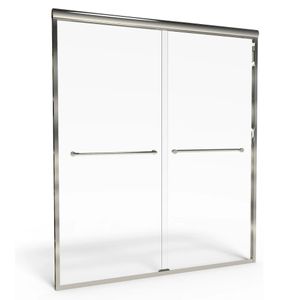 Euro 60 x 70-Inch Height Semi-Frameless Sliding Shower Door with Rain Glass - Shower by American Standard