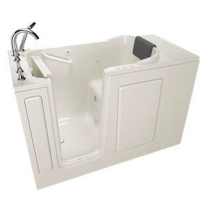 Gelcoat Premium Series 48x28 Inch Walk-In Bathtub with Dual Air Massage and Jet Massage System - Left Hand Door and Drain - Door by American Standard
