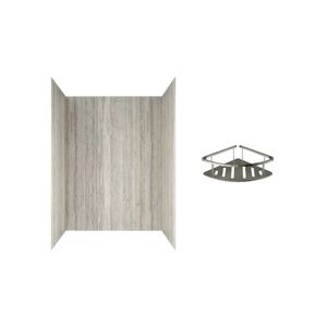 Passage Corner Shower Shelf 9" x 9" x 3.5" in Brushed Metal finish - Shower by American Standard