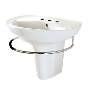 Ravenna 8-Inch Widespread Wall-Hung Sink and Semi-Pedestal Leg Combination - Washbasin by American Standard