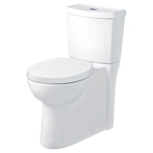 Studio Skirted Two-Piece Dual Flush 1.28 gpf/4.8 Lpf and 1.0 gpf/3.8 Lpf Chair Height Round Front Toilet With Seat - Toilet seat by American Standard