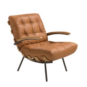 Armchair leather brown and fresno - Armchair by Angel Cerdá