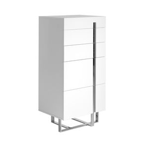 Chifonier wooden white and steel chrome - Cabinet by Angel Cerdá