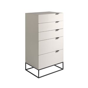 Chifonier wooden grey perla and steel black - Cabinet by Angel Cerdá