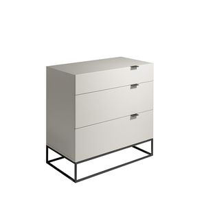 Chest of drawers wooden grey perla and steel black - Cabinet by Angel Cerdá