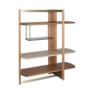 Shelving unit rectangular right walnut claro and wood greige - Cabinet by Angel Cerdá
