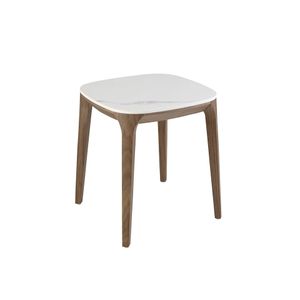 Table rincon square marble porcelain and walnut - Side table by Angel Cerdá