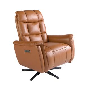 Armchair reclining swivel leather brown - Armchair by Angel Cerdá