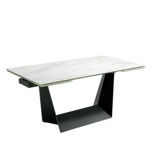 Dining table extending porcelain and steel black - Table by Angel Cerdá